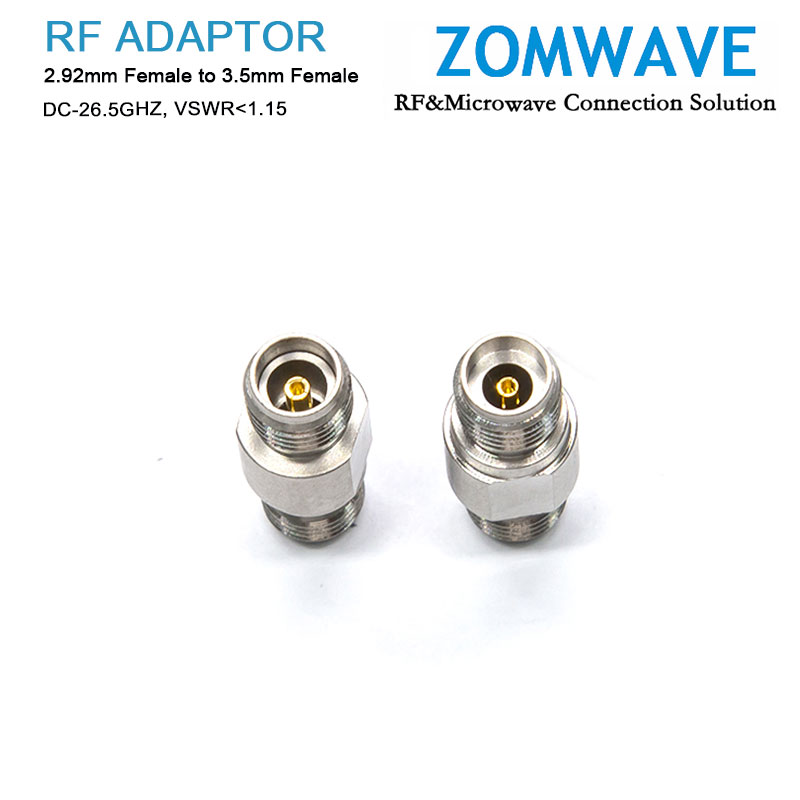 2.92mm Female to 3.5mm Female Stainless Steel Adapter, 26.5GHz