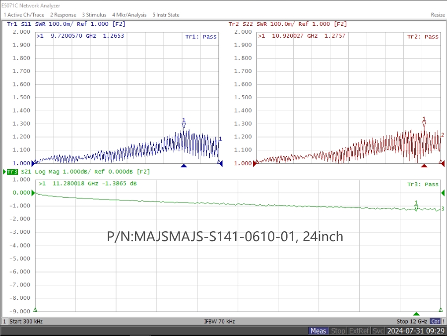 SMA Female to SMA Female, Formable .141''RG402 Cable, 12GHz