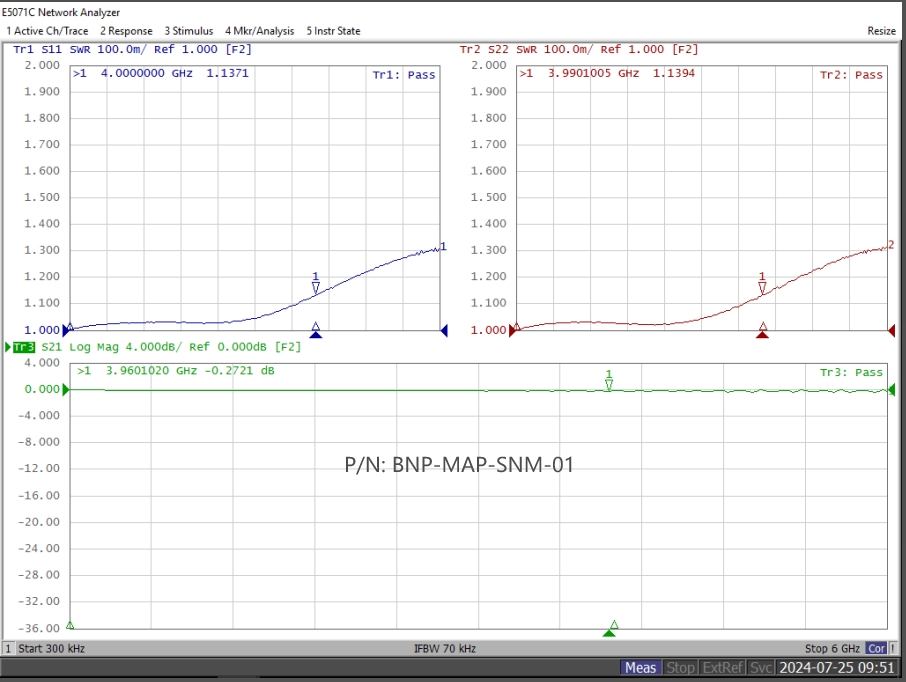 SMA Male to BNC Male Adapter, 4GHz